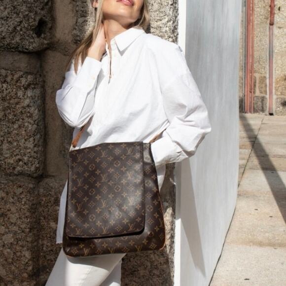 Vintage Louis Vuitton Musette Brown Logo Messenger Crossbody Bag Designer Luxury - Picture 1 of 14